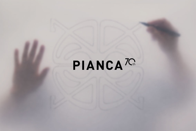 Pianca 70 anni, concept visivo dell’anniversario con gesto progettuale e segno creativo alla base del design Made in Italy.